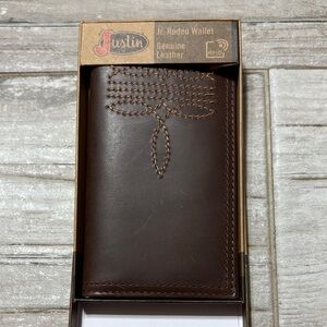 Justin Boots Jr. Rodeo Dark Brown Leather Men's Card Holder